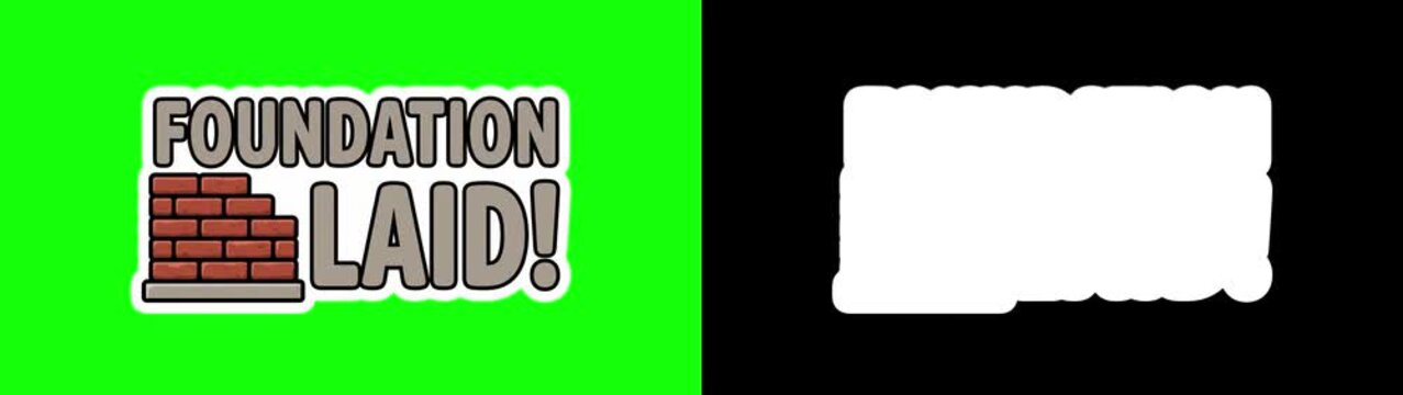 Construction and skilled trades sticker pack collage, job site badges, stop motion animation on green screen