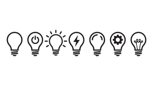  Seven lightbulb icons horizontal 