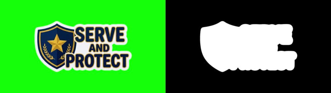 First responder and police sticker pack collage, hero appreciation badges, stop motion animation on green screen