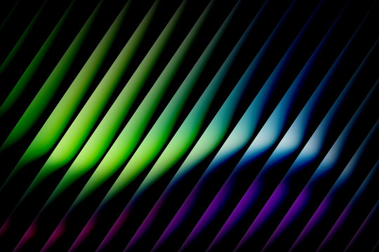 Abstract background featuring vibrant diagonal neon green and blue stripes for modern digital media.