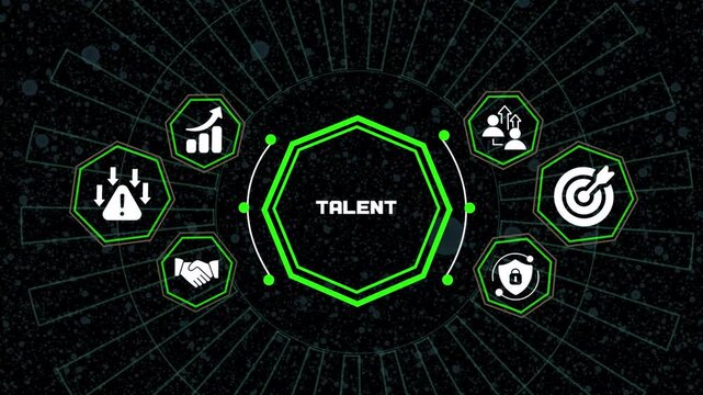 Talent management business concept with professional networking, teamwork, strategic development, leadership, workforce planning and organizational growth.