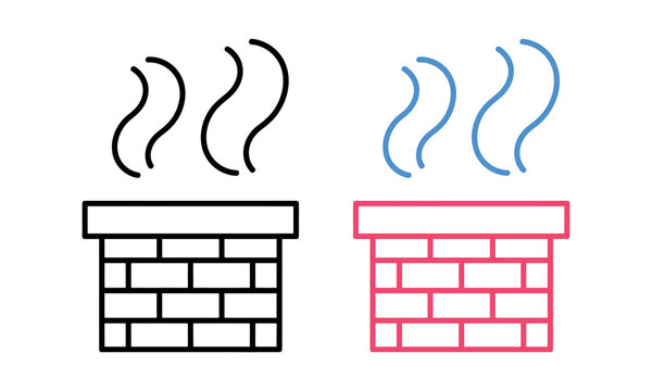 Smoke rising from chimney with and without colorful effect illustration