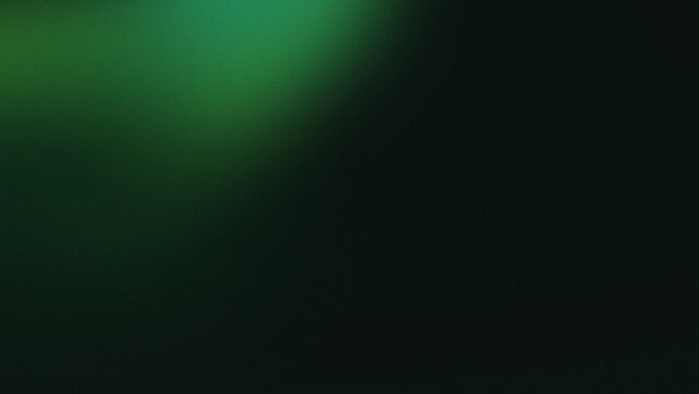 Abstract background featuring a soft gradient transition from deep dark black to a vibrant emerald green light glow for artistic design
