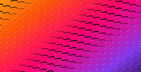 Vibrant 3D fish scale pattern orange pink purple gradient abstract background © Gfx_Parvej