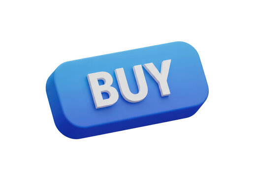 Blue 3d buy button icon for online shopping