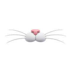 Naklejka premium International Cat Day cute feline nose and long whiskers illustration.
