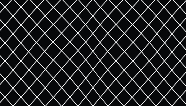 High contrast black and white diagonal grid pattern background design with geometric diagonal crisscross lines.