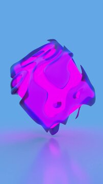  looped 3d animation. spherical waves of the molecular structure of matter. scientific background