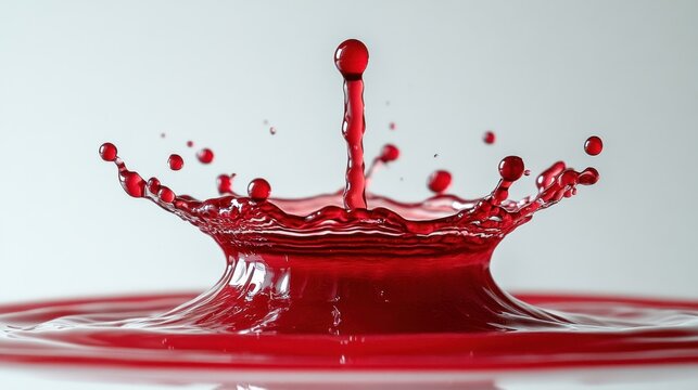 Red liquid drop splash