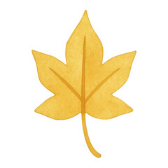 Fototapeta premium PNG Yellow maple leaf illustration.