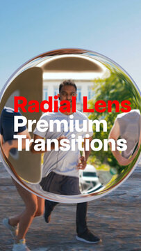 Premium Transitions Radial Lens VERTICAL &ndash; Dynamic Radial Lens Transitions, Optical Distortion, Zoom Blur and Camera Warp Effects for Professional Video Editing