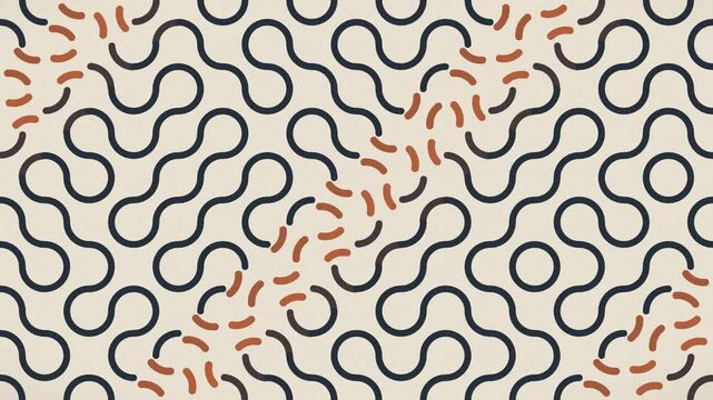 Truchet tile maze pattern rebuilding itself, seamless loop background