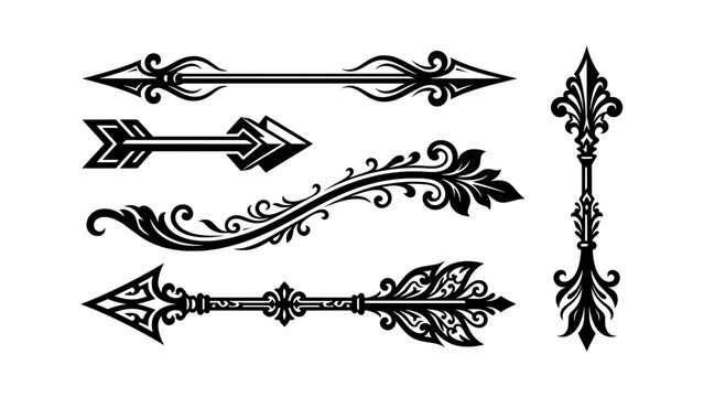 Set of decorative vintage arrows and dividers