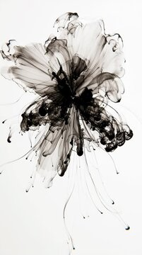 Ink spreads and expands in water, creating unique shapes over time, showing the movement and transformation of liquid.
