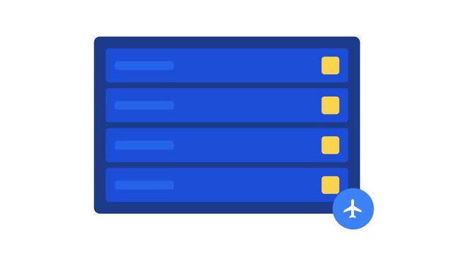 Animated Flight Booking Interface Concept with Interactive Selection Elements.