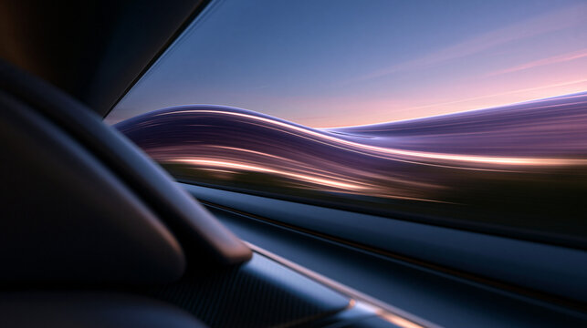 High Speed Motion Blur View from Luxury Car Window