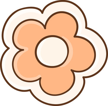 Cute Pastel Orange Flower Spooky Sugar Cookies Halloween