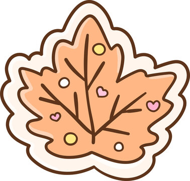 Cute Cartoon Maple Leaf Illustration Spooky Sugar Cookies Halloween