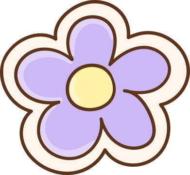 Cute Pastel Purple Flower Illustration Spooky Sugar Cookies Halloween