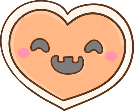 Cute Kawaii Heart Character Illustration Spooky Sugar Cookies Halloween