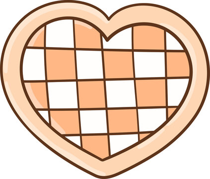 Cute Hand Drawn Checkered Heart Illustration Spooky Sugar Cookies Halloween
