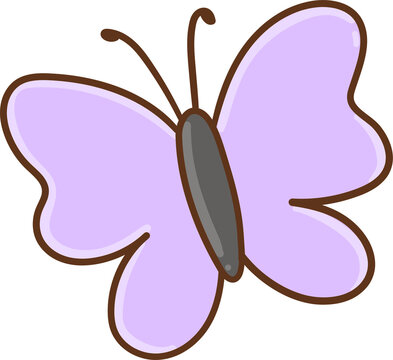 Cute Handdrawn Purple Butterfly Illustration Y2K Back To School For Classroom Decoration