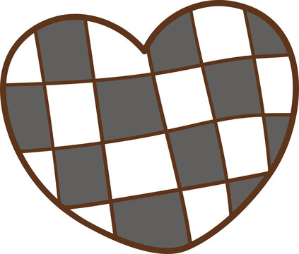 Checkered Heart Illustration Y2K Back To School For Classroom Decoration