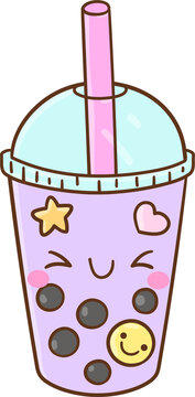 Cute Kawaii Bubble Tea Illustration Y2K Back To School For Classroom Decoration