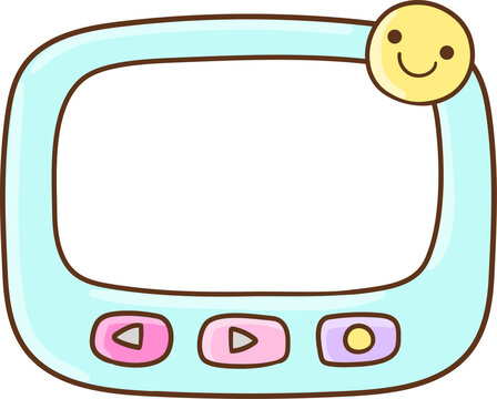 Cute Cartoon Tablet Digital Frame Pastel Y2K Frame For Classroom Decoration