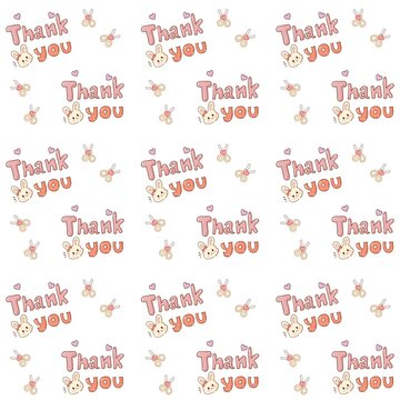 Cute kawaii thank you pattern