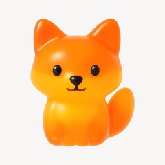 Naklejka premium Cute orange cartoon fox figurine