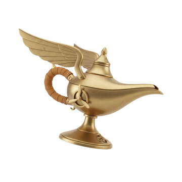 Steampunk Style Golden Magic Lamp with Mechanical Wings