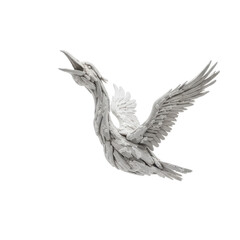 Fototapeta premium Sculpture of a Flying Bird Made From Driftwood