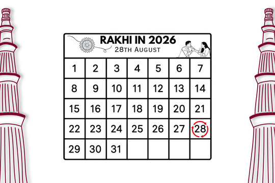 Raksha Bandhan Festival Date Marked on Calendar 