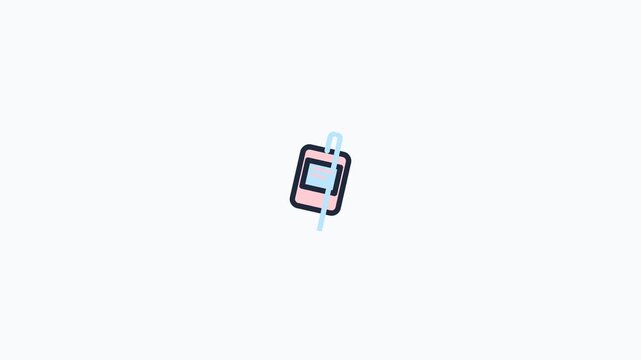 Minimalist Animated Icon of a Digital Device with a Vertical Light Beam.