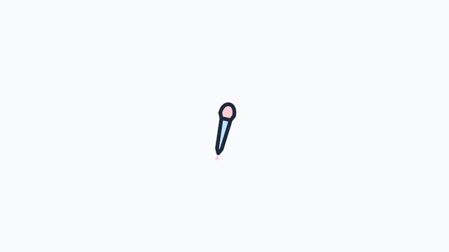 Minimalist Hand Drawn Microphone Icon Animation on White Background.