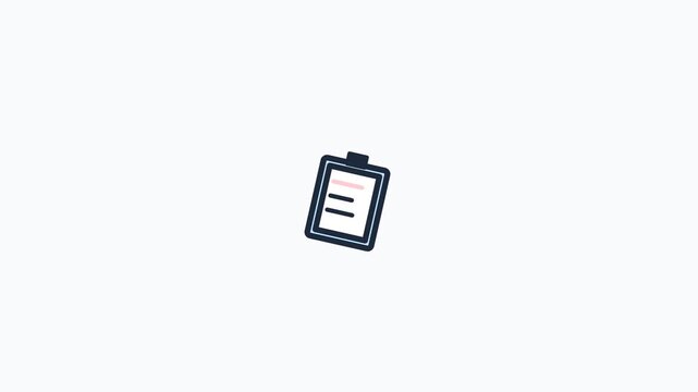 Minimalist Animated Clipboard Icon Representing Task Management and Organization.