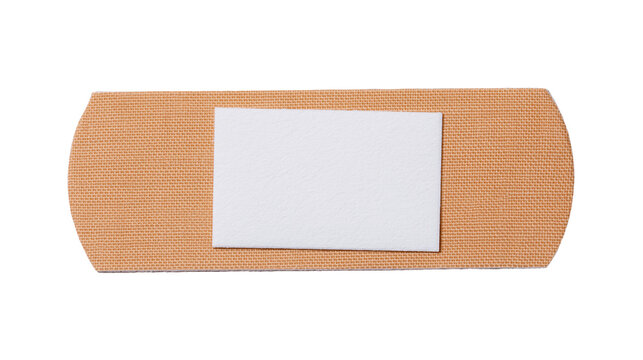 Adhesive bandage with white sterile pad, isolated on transparent background