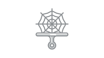Obraz premium Geometric spider web icon on a wall corner.