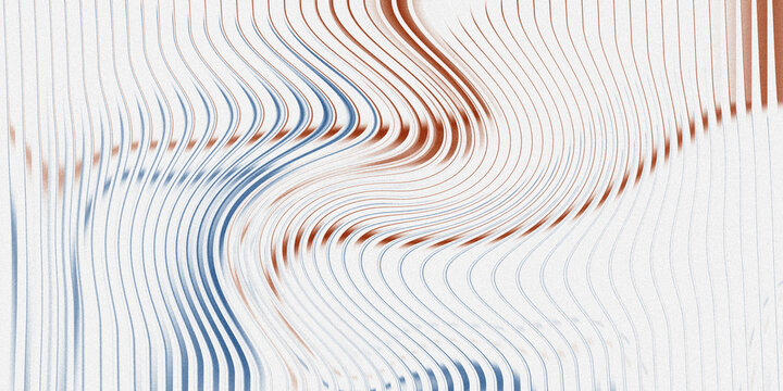Abstract curved lines with red and blue accents on a white background in a smooth flowing style
