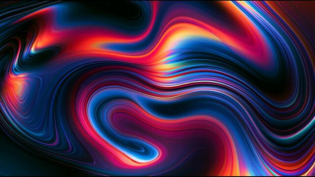 Swirls of oil create colorful patterns on the water surface as sunlight hits during a clear day. The colors shift and blend together beautifully.