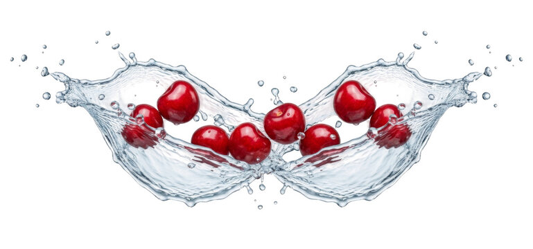 Symmetrical Cherry Water Splash