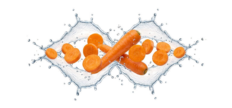 Symmetrical Carrot Water Splash