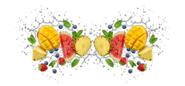 Symmetrical Mixed Fruit Mint Water Burst