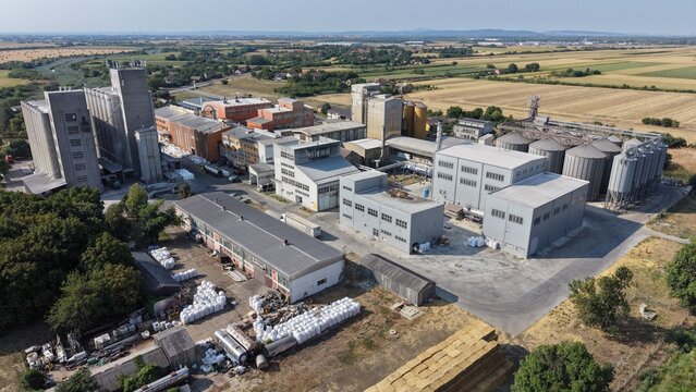 Aerial view of the Severna zona industrial facility in Pancevo, Serbia.