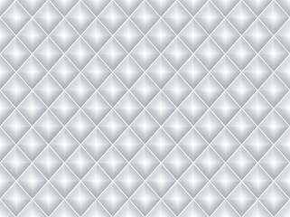 Naklejka premium Silver quilted leather texture with diamond pattern for luxury interior background design.