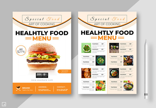 Restaurant Food Menu Flyer Template