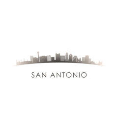 Naklejka premium San Antonio skyline silhouette. Vector design colorful illustration