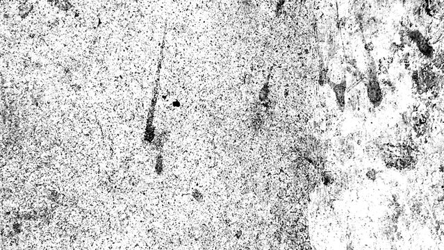 Abstract background of distressed grunge texture with speckles and splatters, monochromatic black and white aesthetic conveying a sense of decay and roughness