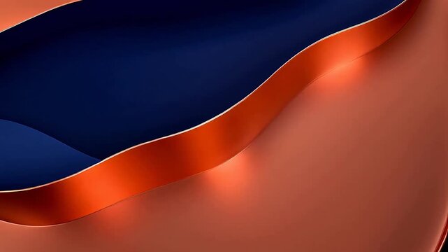 Abstract flowing shapes in blue and orange